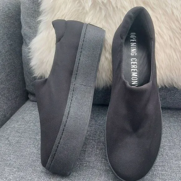 Opening Ceremony Black Platform Slip-On Sneakers size 5
