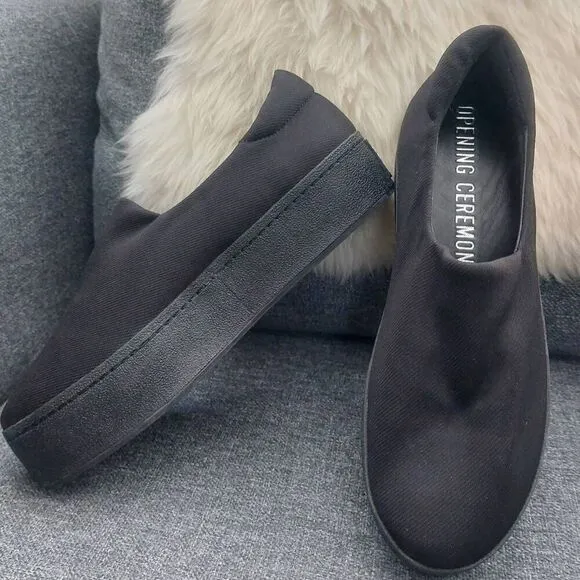 Opening Ceremony Black Platform Slip-On Sneakers size 5