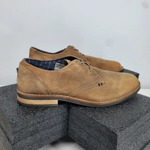 Original Penguin Wade Oxford Men Dress Shoes Size 13 Tan Brown