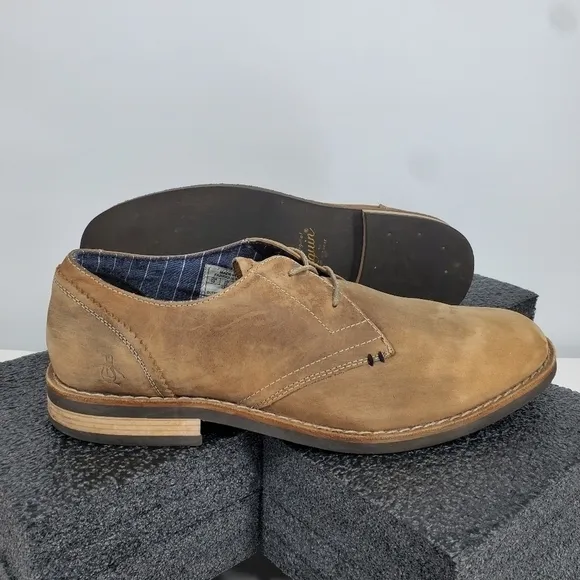Original Penguin Wade Oxford Men Dress Shoes Size 13 Tan Brown