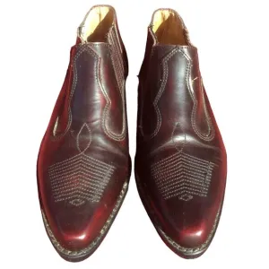 Original Western Boots by Standy Made in France Size 43 US 9 Red Brown Leather