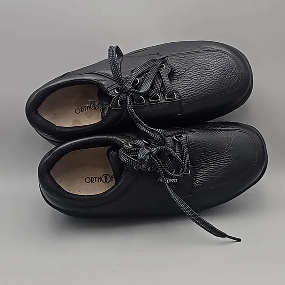 Orthofeet Avery Island Mens Black Leather  Comfortable Casual/ Dress Shoe 10.5 W