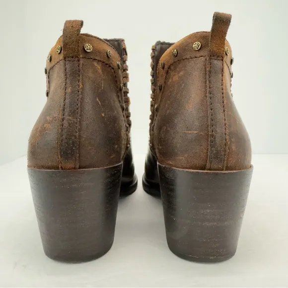 OTBT size 7.5 Women’s Santa Fe Brown Leather Slip On Ankle Boots Booties