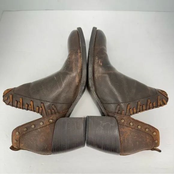 OTBT size 7.5 Women’s Santa Fe Brown Leather Slip On Ankle Boots Booties
