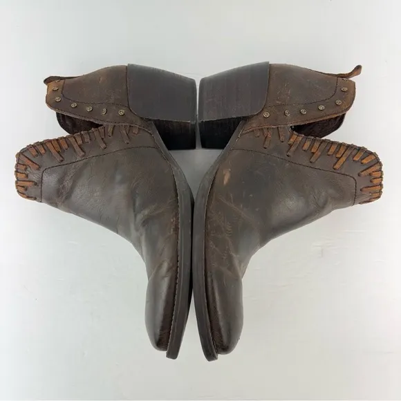 OTBT size 7.5 Women’s Santa Fe Brown Leather Slip On Ankle Boots Booties