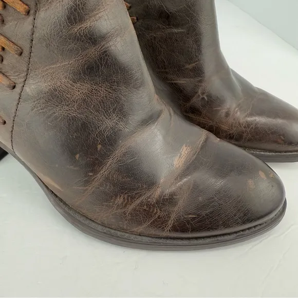 OTBT size 7.5 Women’s Santa Fe Brown Leather Slip On Ankle Boots Booties