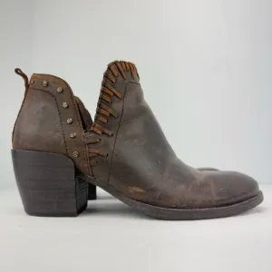 OTBT size 7.5 Women’s Santa Fe Brown Leather Slip On Ankle Boots Booties