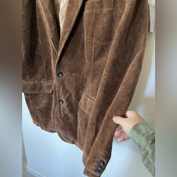 Oversized Corduroy Boyfriend Blazer in Neutral Brown—Size LARGE, NWOT