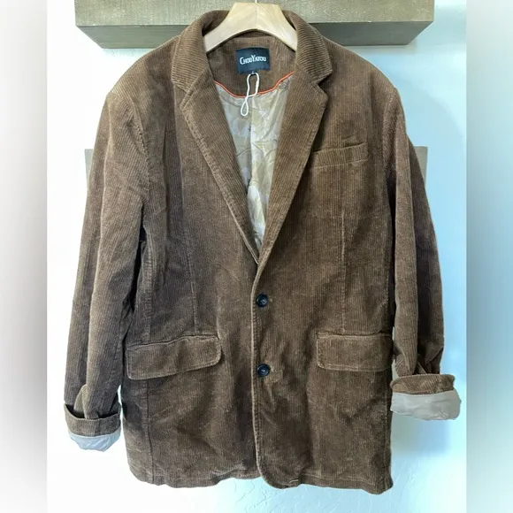 Oversized Corduroy Boyfriend Blazer in Neutral Brown—Size LARGE, NWOT