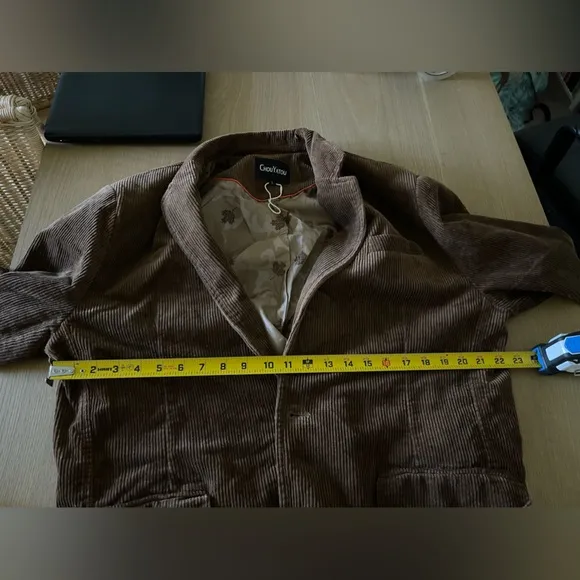 Oversized Corduroy Boyfriend Blazer in Neutral Brown—Size LARGE, NWOT