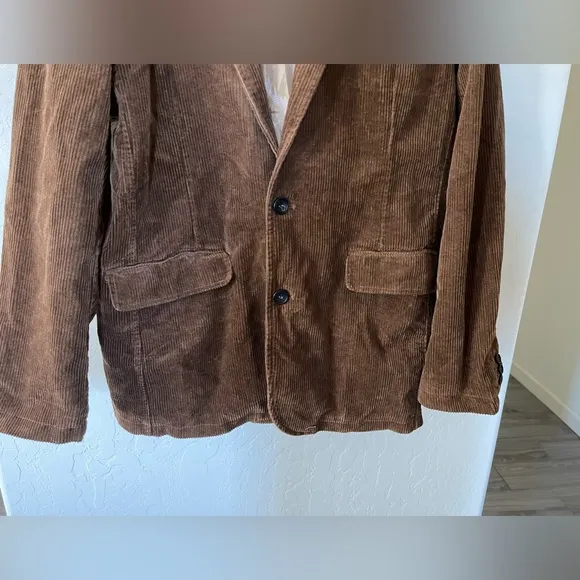 Oversized Corduroy Boyfriend Blazer in Neutral Brown—Size LARGE, NWOT