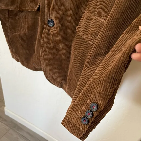 Oversized Corduroy Boyfriend Blazer in Neutral Brown—Size LARGE, NWOT