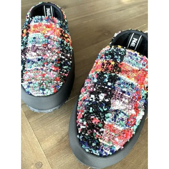 P448 LABY Slipper Anthropologie Women EU 38 US 7.5 Multi Wool Tweed Plaid NWOT