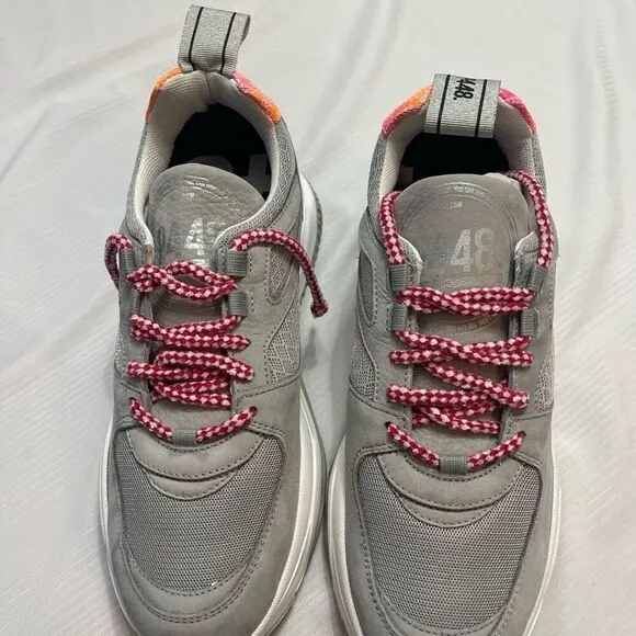P448 S22 Luke-W Shabby Sneakers Size 38 Women Made in Italy Gray Shoes w/Box New