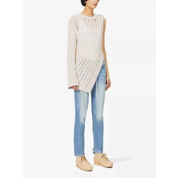 Paige Hoxton Crop Jeans in Atterbury with Torn Back Hem Size 29 NWT