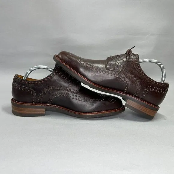 Paraboot Cousu Derby Men's Size 8.5 Brown Leather Wing Tip Goodyear Dress Shoes