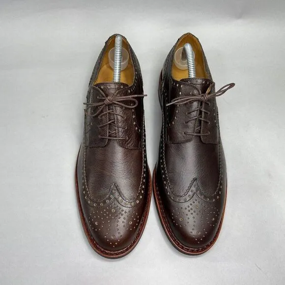 Paraboot Cousu Derby Men's Size 8.5 Brown Leather Wing Tip Goodyear Dress Shoes