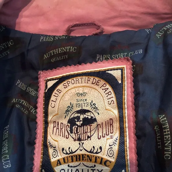 Paris Sport Club Leather Bomber Jacket Vintage