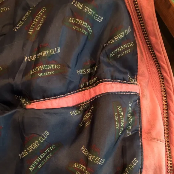 Paris Sport Club Leather Bomber Jacket Vintage