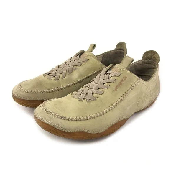 Patagonia Rimu Taupe Leather Slip on Moccasin Boots 10.5