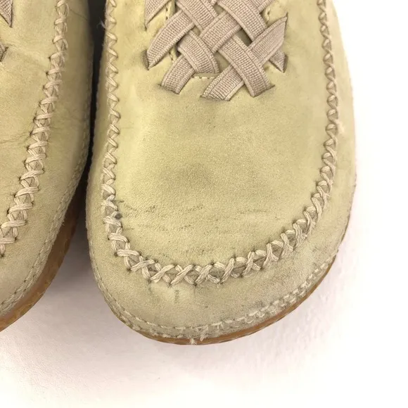 Patagonia Rimu Taupe Leather Slip on Moccasin Boots 10.5