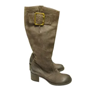 Paul green kendra tall buckle brown leather calf boots