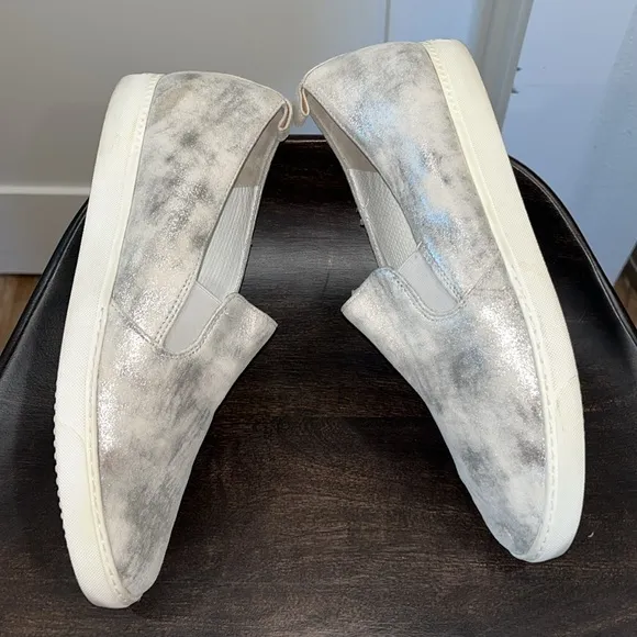 Paul green leather silver washed sneakers