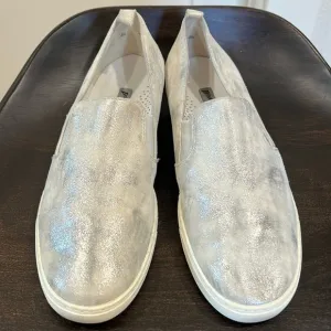 Paul green leather silver washed sneakers