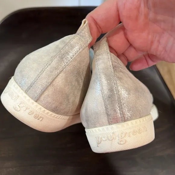 Paul green leather silver washed sneakers