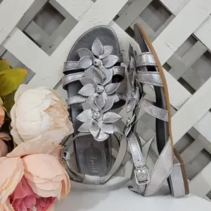 Paul Green Silver Floral Sandals Size 7.5