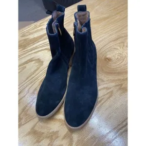 Paul Green Suzette Ankle Boots Women's 8.5 Black Suede Slip-On Side Zip S70