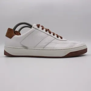 Peter Millar Vantage Men's 9 M Pebble Grain Sneakers Casual Shoe White Leather