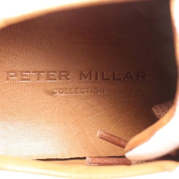 Peter Millar Vantage Men's 9 M Pebble Grain Sneakers Casual Shoe White Leather