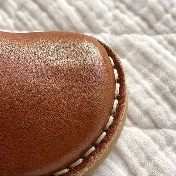 PETIT NORD NWOT Scallop Velcro Leather Cognac Heirloom Toddler Boots EU 19/US 4