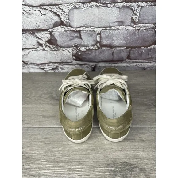 Philippe Model Paris Olive Green Leather Casual Sneakers Junior Sz 31EU/13.5M US