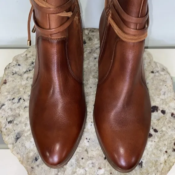 Pikolinos Calafat Brown Leather Tassel Wrap Zip-Up Ankle Boots Sz 40 (US 9.5-10)