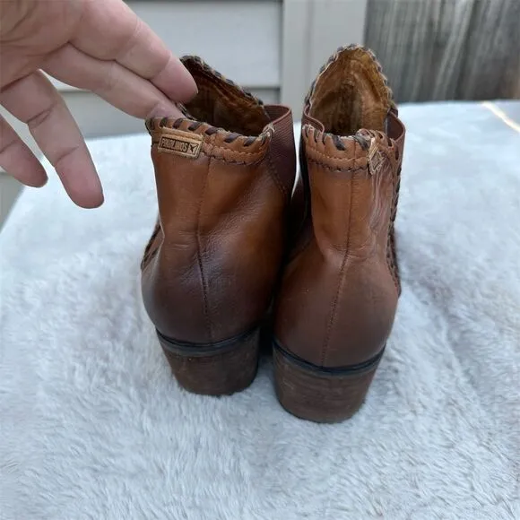 Pikolinos Unisex Ankle Boots Brown Leather Slip On Size 10-10.5