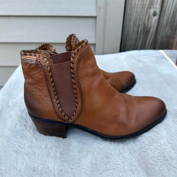 Pikolinos Unisex Ankle Boots Brown Leather Slip On Size 10-10.5