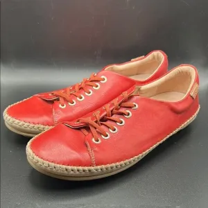 Pikolinos Women's Rialo Red Leather Casual Sneakers Size EU41 US10-10.5