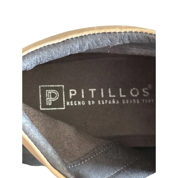 Pitillos Womens Two-Tone Black &amp; Beige Leather Ankle Boots Size 40 Made in Spain