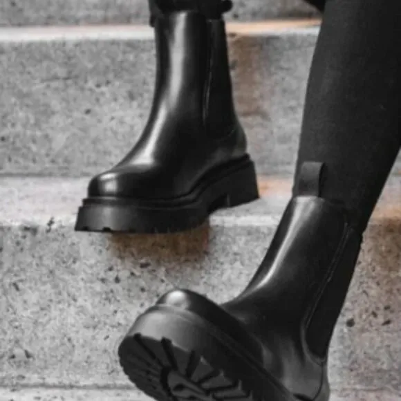Platform Chelsea Boots (Real Leather)