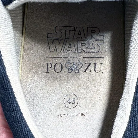 Po-Zu Star Wars Rebellion Logo Mens Size 45 US 12 Low Top Sneakers Shoes Black