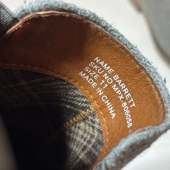 Polar Fox Barrett Gray Men's Chelsea Slip-on Mid-Top Wool Ankle Boots Sz 11 See