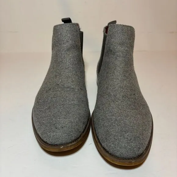 Polar Fox Barrett Gray Men's Chelsea Slip-on Mid-Top Wool Ankle Boots Sz 11 See