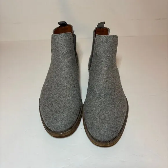 Polar Fox Barrett Gray Men's Chelsea Slip-on Mid-Top Wool Ankle Boots Sz 11 See
