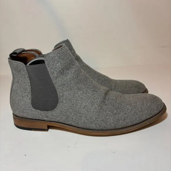 Polar Fox Barrett Gray Men's Chelsea Slip-on Mid-Top Wool Ankle Boots Sz 11 See