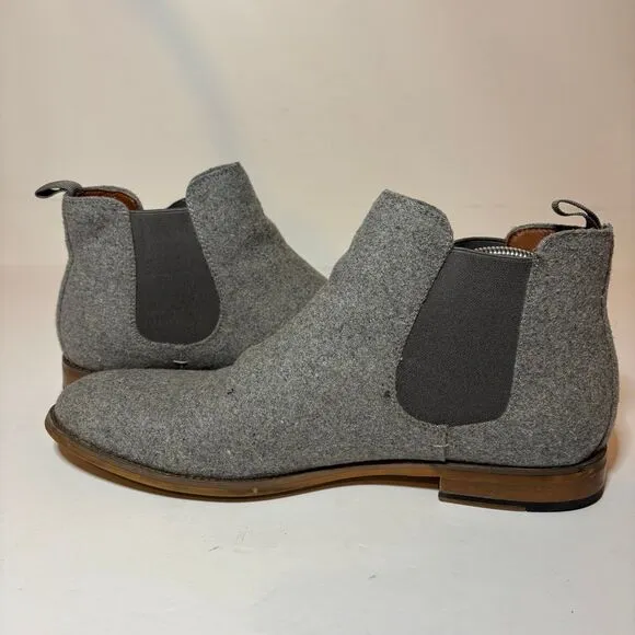 Polar Fox Barrett Gray Men's Chelsea Slip-on Mid-Top Wool Ankle Boots Sz 11 See