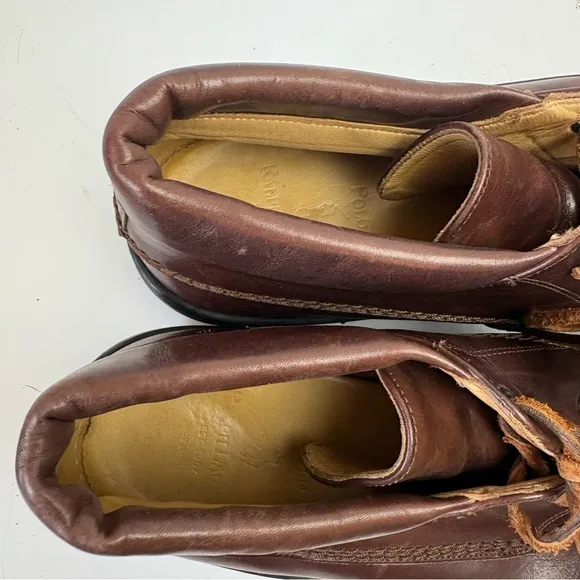 Polo by Ralph Lauren Brown Leather Boots Shoes Leather Lace-up Gommus men’s 11.5
