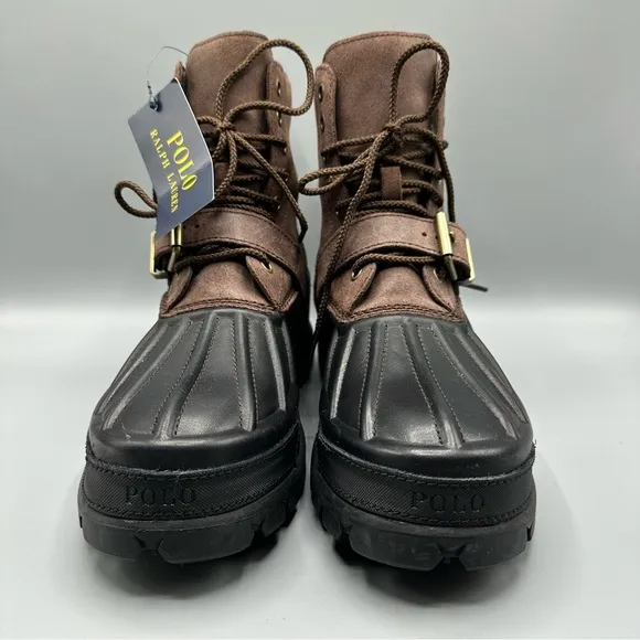 Polo Ralph Lauren Brown and Black Leather Boots size 9.5