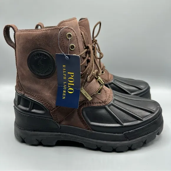 Polo Ralph Lauren Brown and Black Leather Boots size 9.5